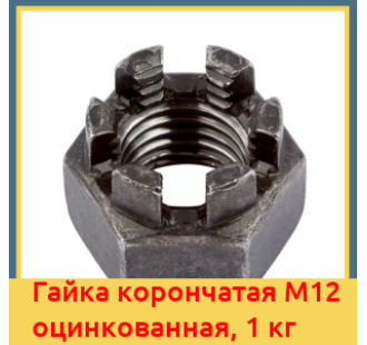 Гайка корончатая М12 оцинкованная, 1 кг в Усть-Каменогорске