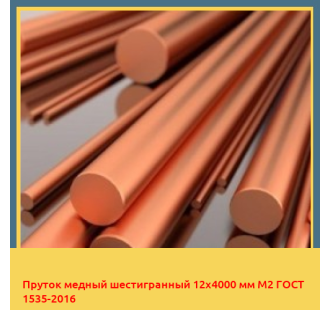 Пруток медный шестигранный 12х4000 мм М2 ГОСТ 1535-2016 в Усть-Каменогорске
